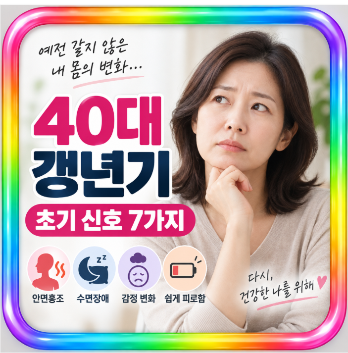 40대 여성 갱년기 초기 증상 7가지,몸이 보내는 첫 신호는?